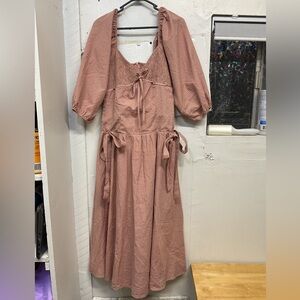 Elegant Pink Midi Dress Size M